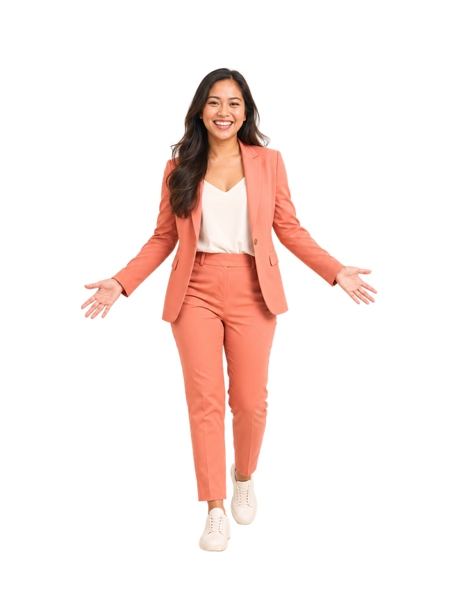 A remote professional takes a confident step forward in her career.